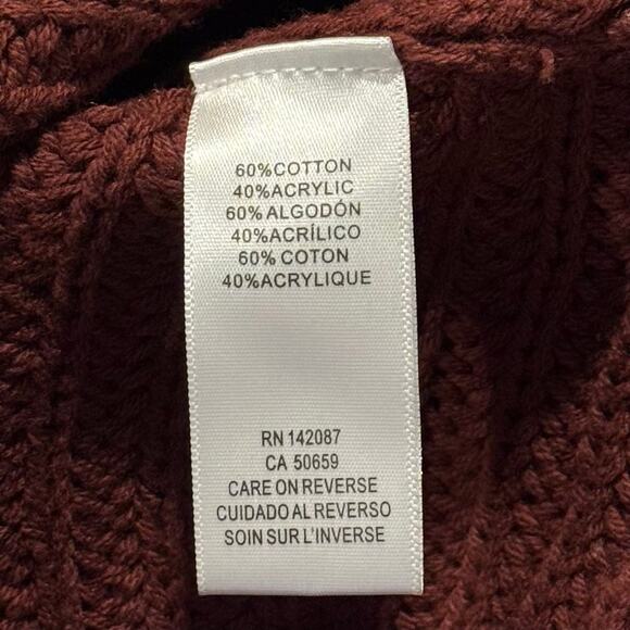 Simply Noelle Poncho Cable Knit Oversized Chunky Cozy Minimalist Full Zip S/M - Picture 4 of 6